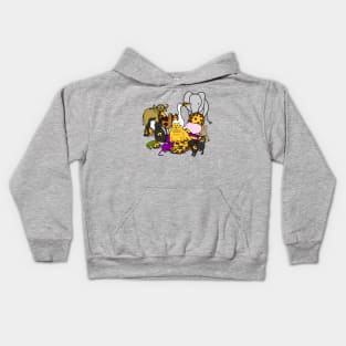 Animals Having a Pizza Party Kids Hoodie